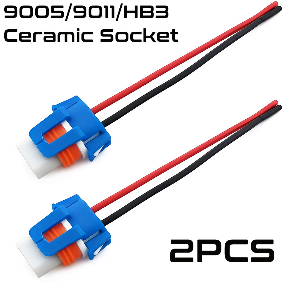 2pcs 9005 HB3 Ceramic Socket Connector Headlight Dual Beam Wiring Harness Holder