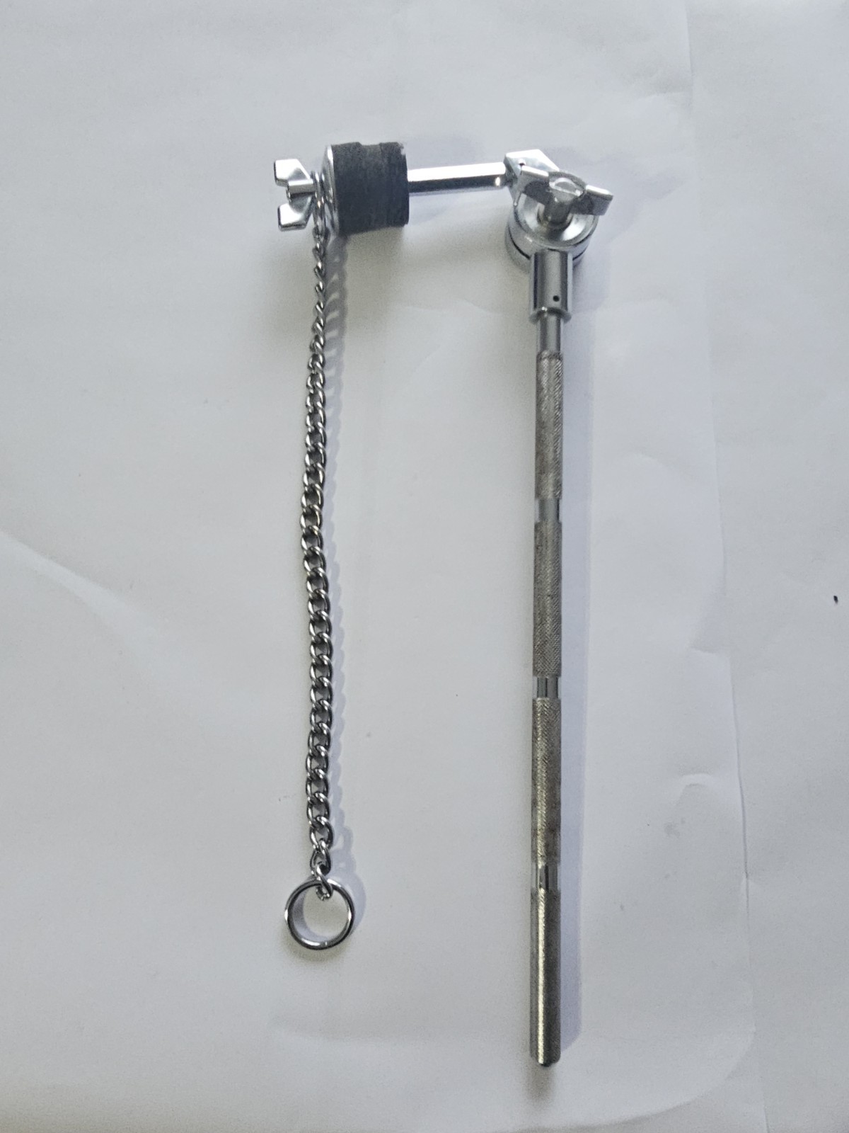 Drum Cowbell Mount Arm Percussion Holder w/ Chain Fits Cymbal Stand