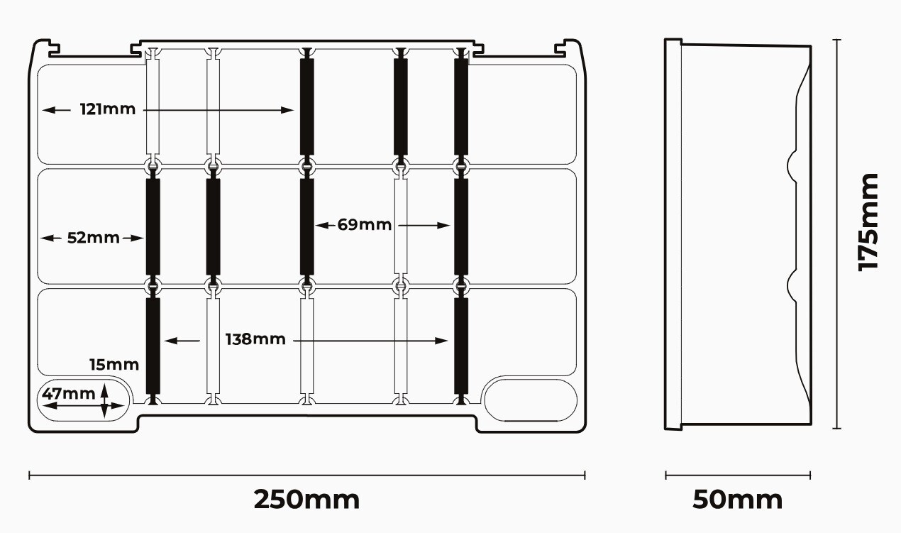 Spro TBX Tackle Box 50 Medium Dark Strong Accessories Modular Boxes