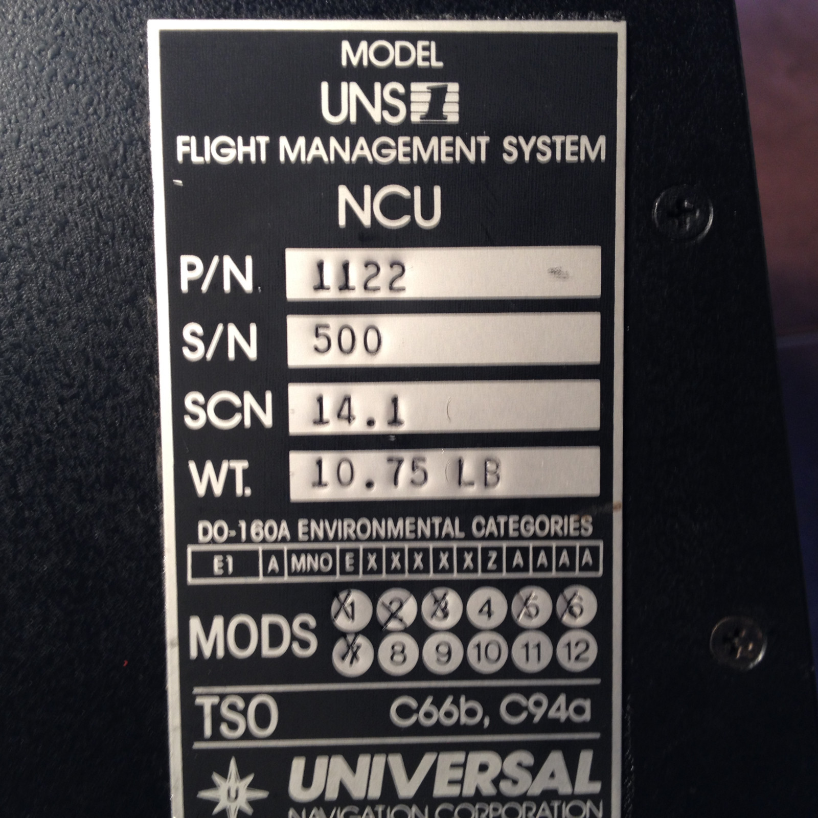 Universal Navigation UNS-1 FMS NCU, pn 1122