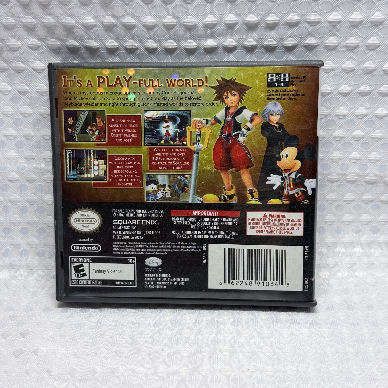 Kingdom Hearts Re Coded Nintendo DS Case & Manual Only No Game Authentic