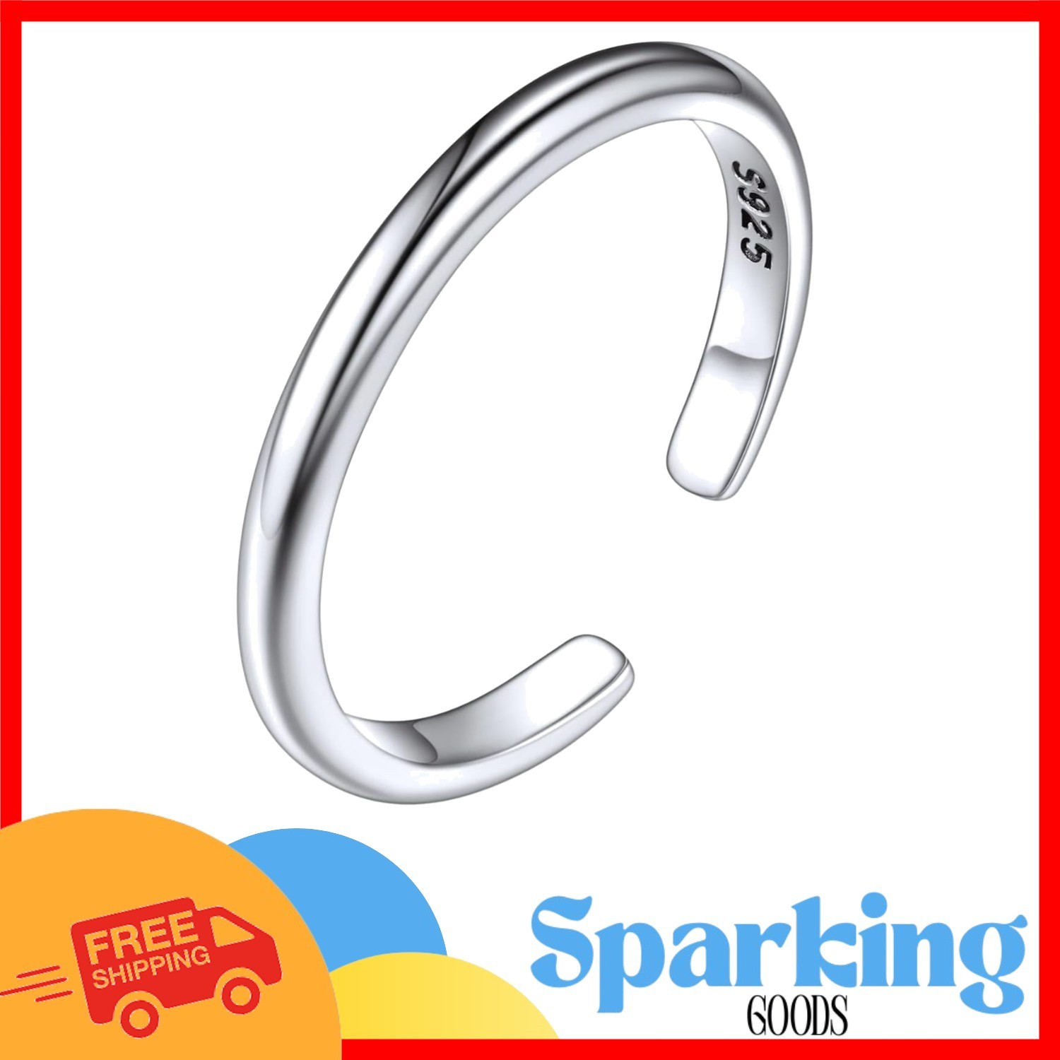 Adjustable Sterling Silver Toe Ring - Hypoallergenic Minimalist Summer Jewelry