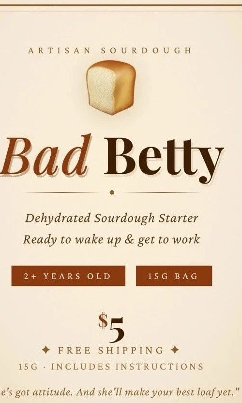 Dehydrated Sourdough Starter 15 Gram Bag Dehydrated Organic