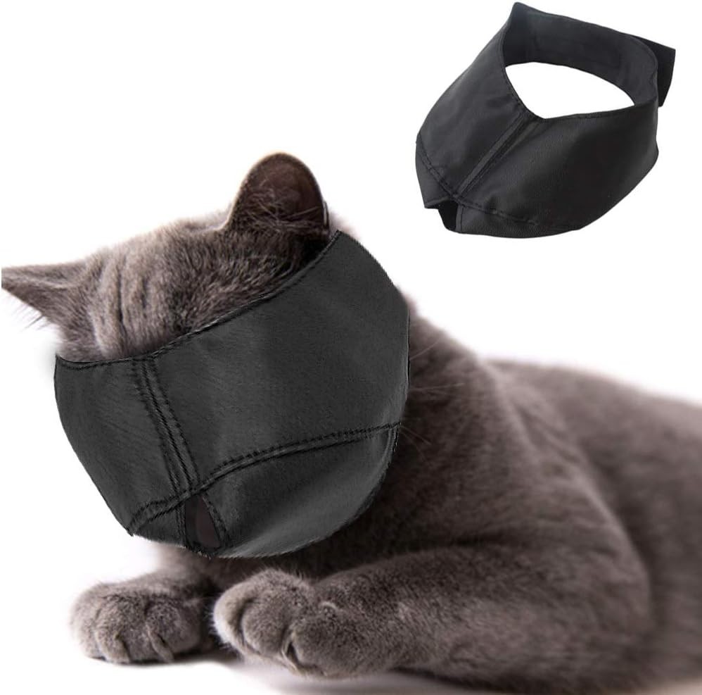 Cat Muzzle for Grooming - M Size Breathable Nylon, Prevent Biting and Scratching
