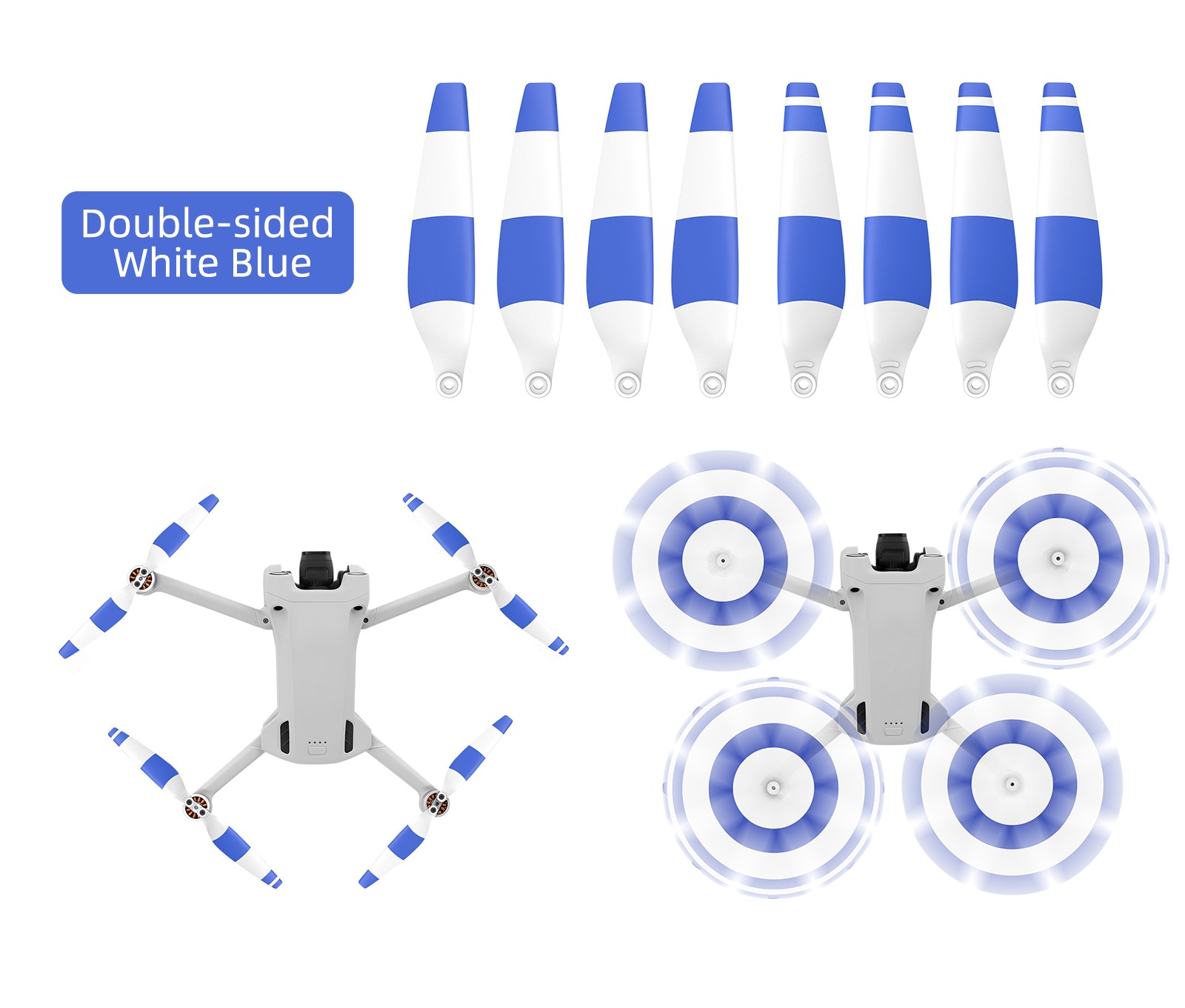 4Pair Plastic Colorful Propellers Blade Wing Probs For DJI Mini 3 Pro Drones w