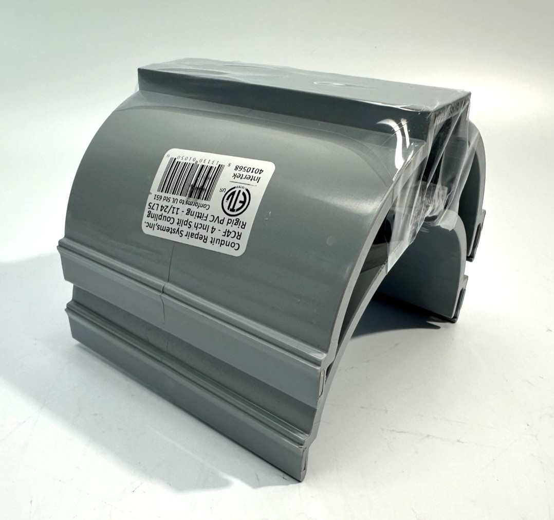 Conduit Repair Systems -RC4 4" SPLIT COUPLING - Rigid PVC Fitting - 11/24 L75