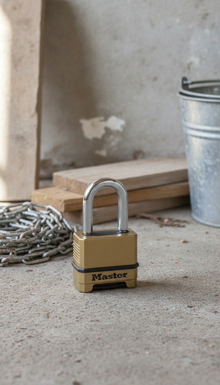Combination Padlock, M175XDLF, Brass Finish, Weatherproof, 4-Digit, Keyless