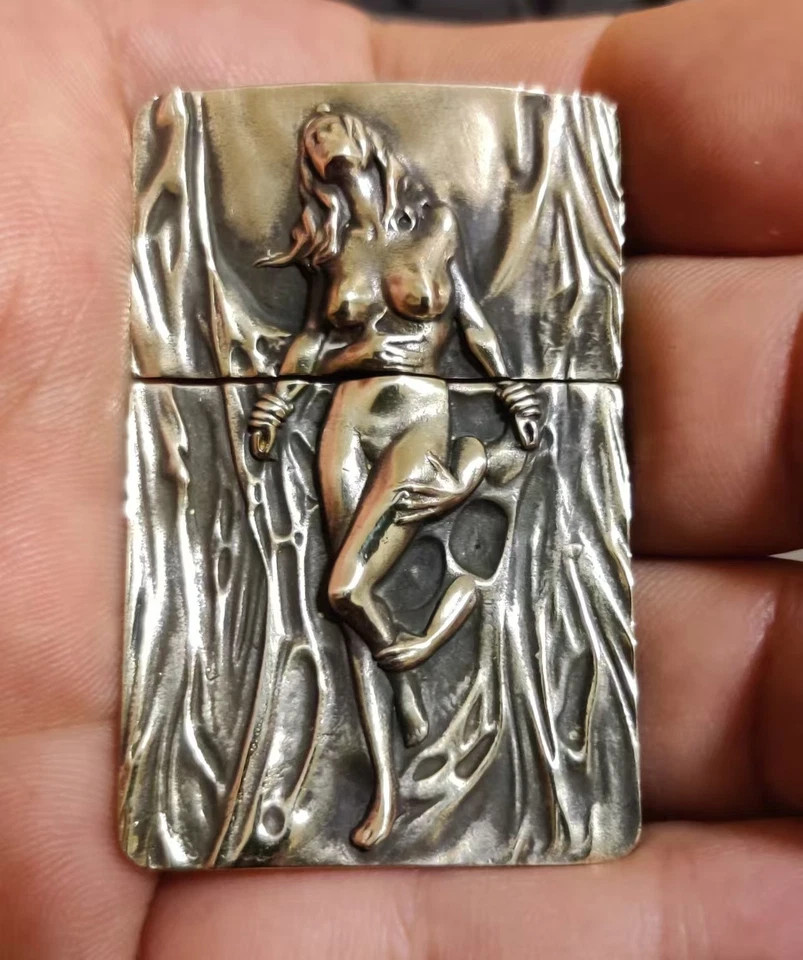 1 piece Lighter accessories Brass Embossed sexy girl DIY sticker