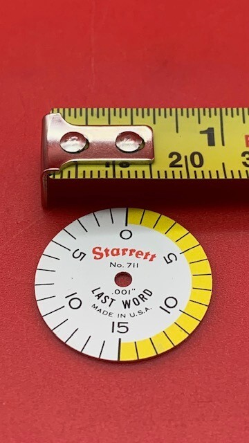 Starrett PT11610 Dial (Shaded) for 711 F / G Last Word Dial Test Indicators