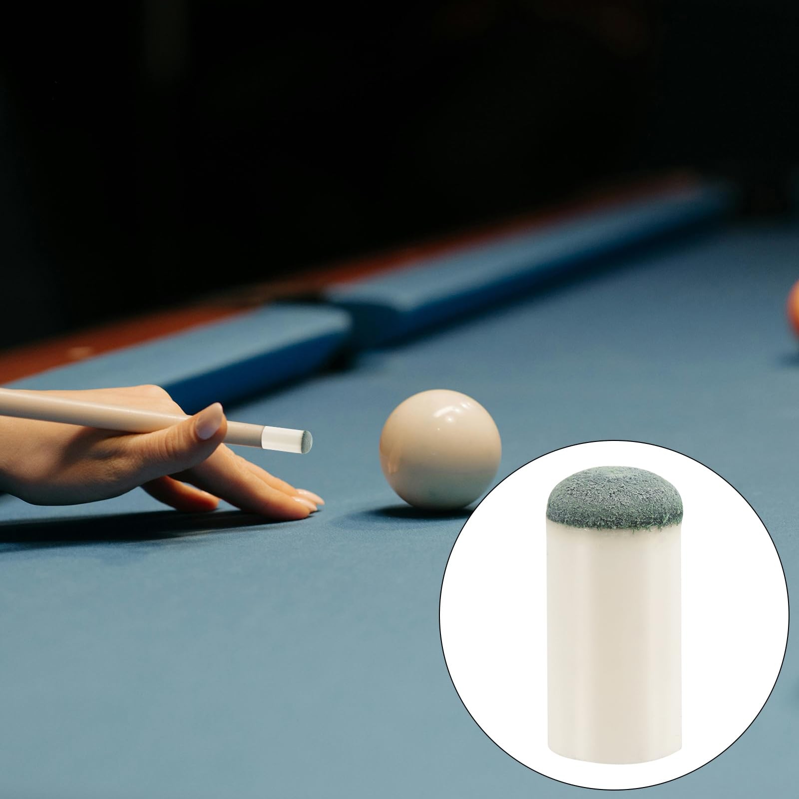 XIHIRCD 40pcs Slip On Pool Cue Tips, 4 Sizes Stick Tips No Medium, white