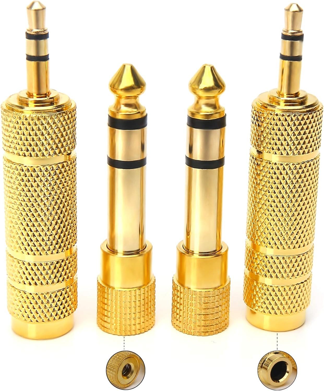 3.5Mm 1/8 Inch TRS Plug to 6.35Mm 1/4 Inch Jack and 3.5Mm Female to 6.35 Male Pl