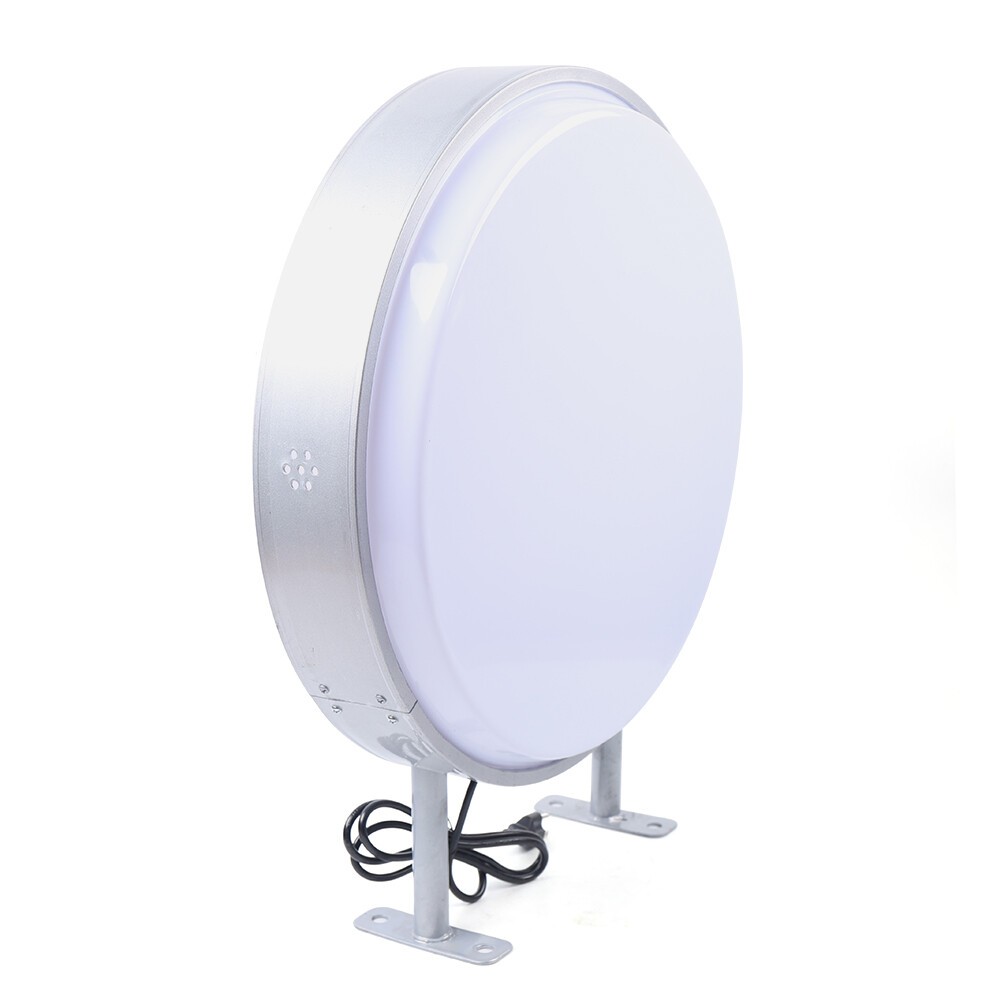 24" LED Double Sided Round Light Box Outdoor Sign Advertising Projecting Light
