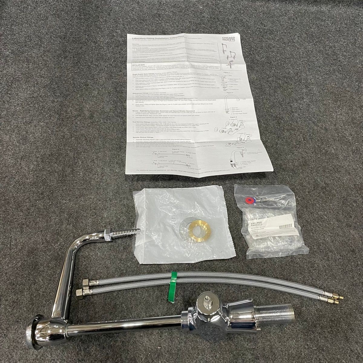 Chicago LWM11-A44-G Mixing Faucet 6" Gooseneck Laboratory Serrated Nozzle
