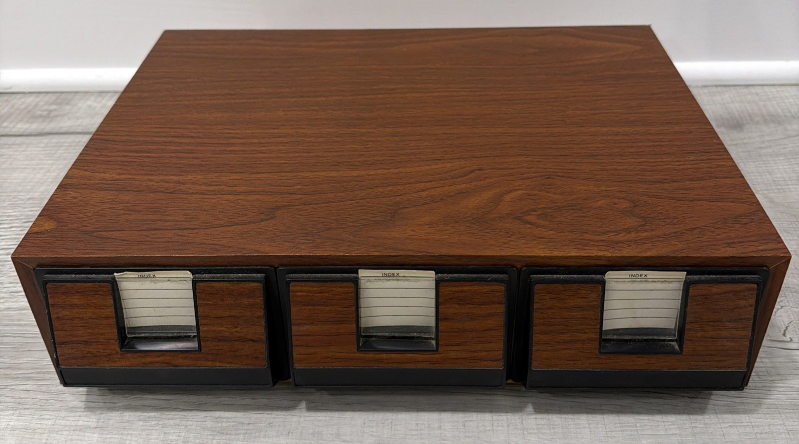 Vintage Add 'n Stac Audio Cassette Holder 3 Drawer Storage Faux Wood Holds 42
