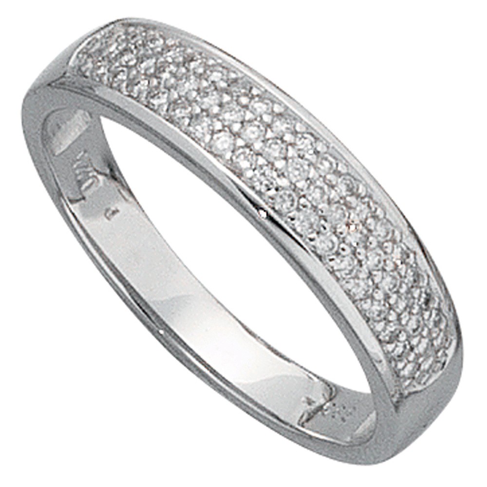 Jobo ladies' ring 585 gold White gold 50 diamonds brilliant 0.25ct. white gold ring R
