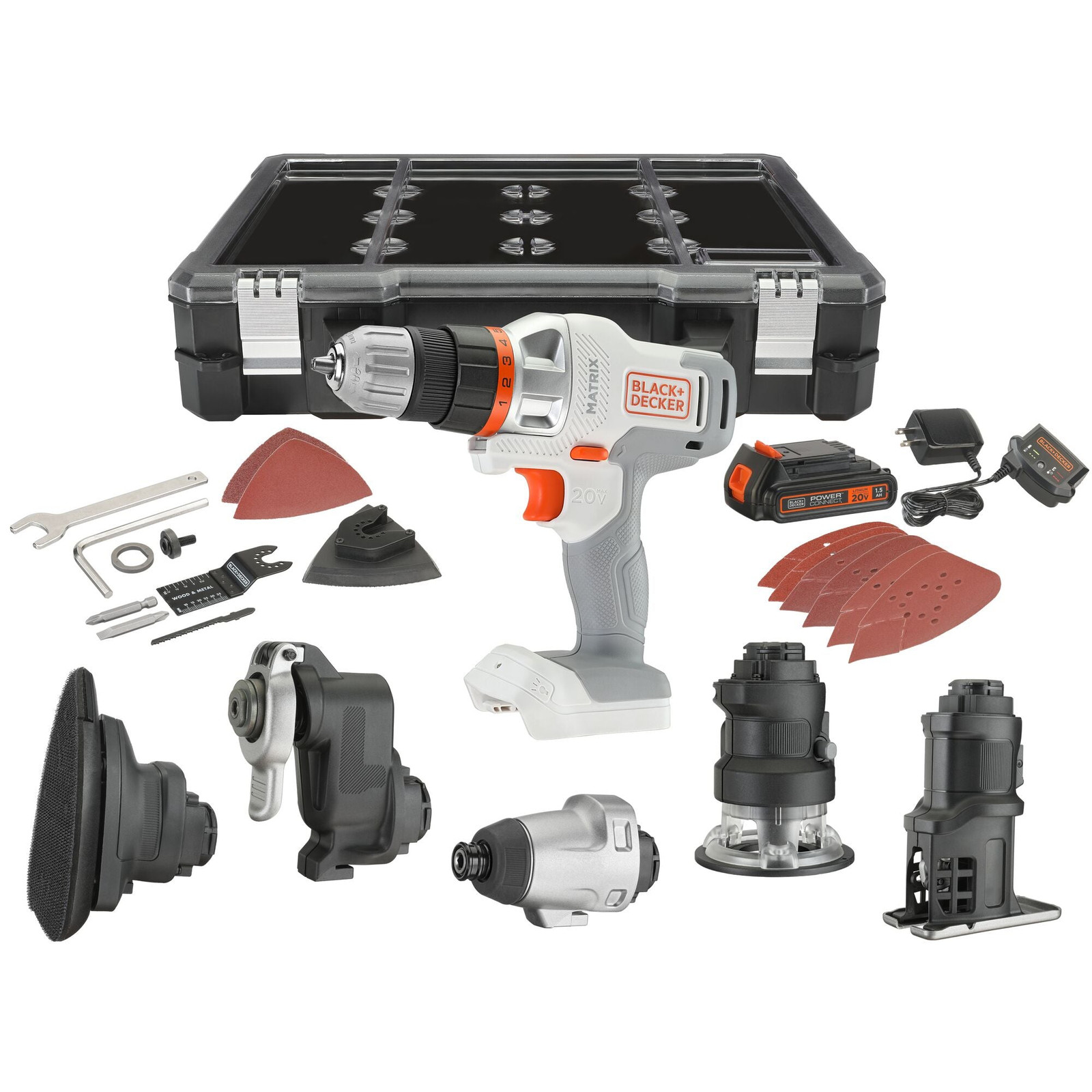 BLACK+DECKER 20V MAX MATRIX Cordless Combo Kit, 6-Tool, - BDCDMT1206KITWC
