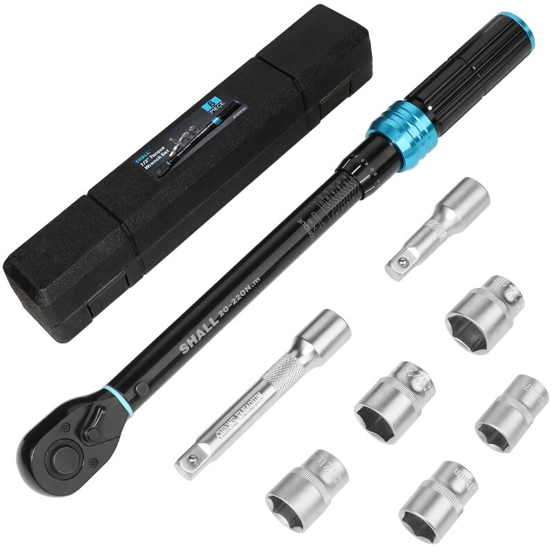 1/4" 3/8"1/2" Torque Wrench Set,2-220Nm Dual Direction Adjustable 72 Tooth US