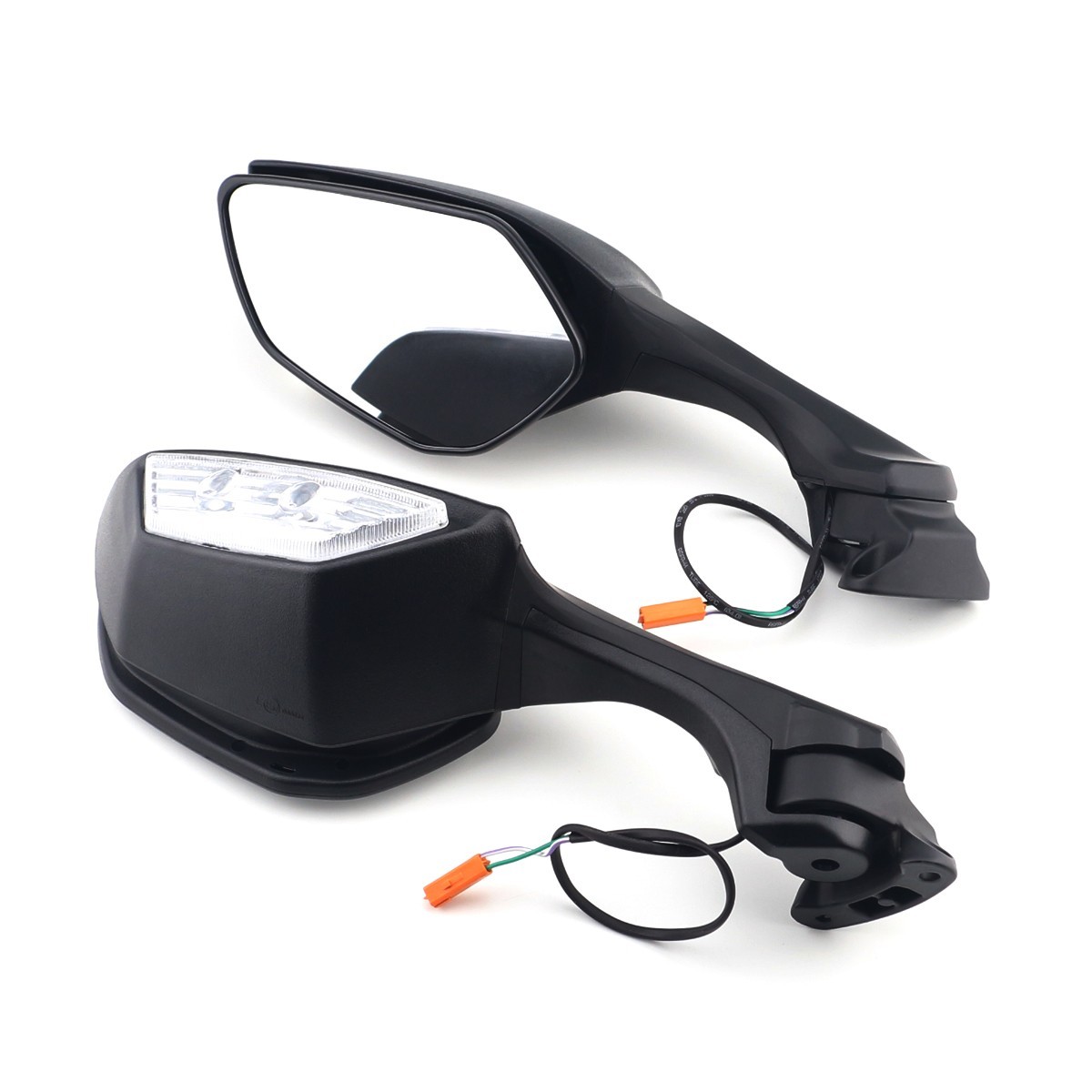 Fold Rear View Mirrors LED Turn Signal Light For Kawasaki Ninja ZX10R 2016-2025