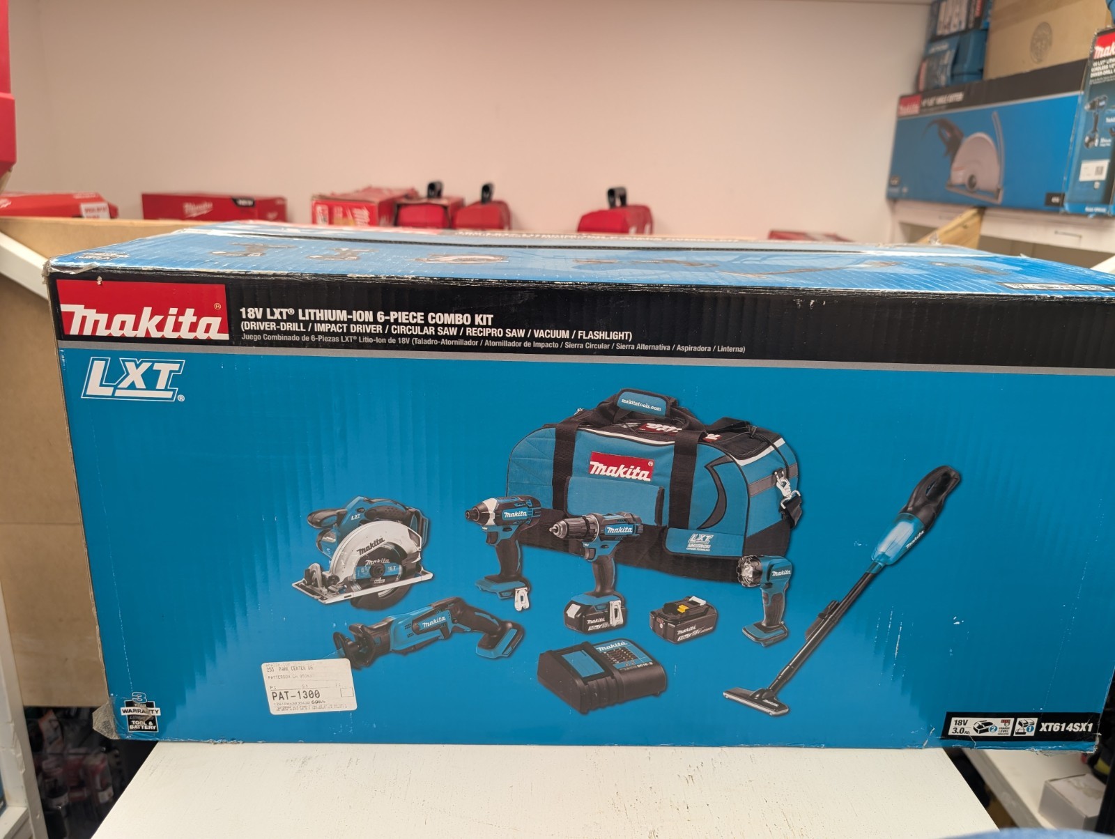 Makita 18V LXT Lithium‑Ion 3Ah Cordless 6-Piece Combo Kit (XT614SX1)