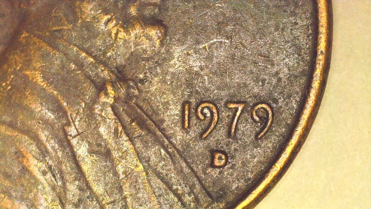 1979 D Lincoln Memorial Penny- Dark Brown/Black Toned- (Vintage Toned) (A83)