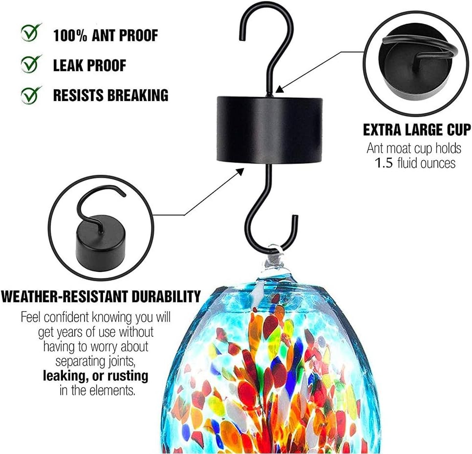 Ant Moat for Hummingbird Feeders 2 Pack Black
