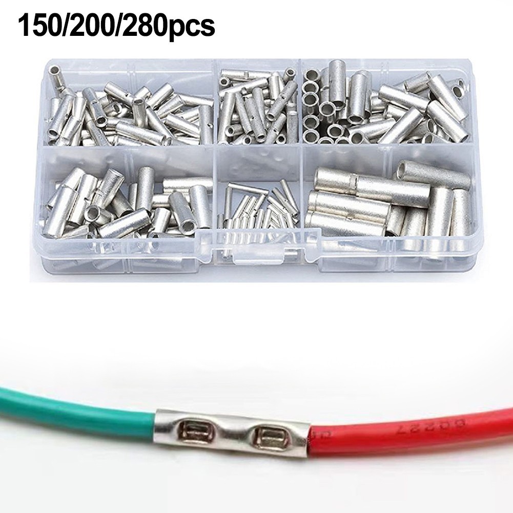 Non Insulated Butt Connectors Set with Ample Supply for Home and Industrial Use