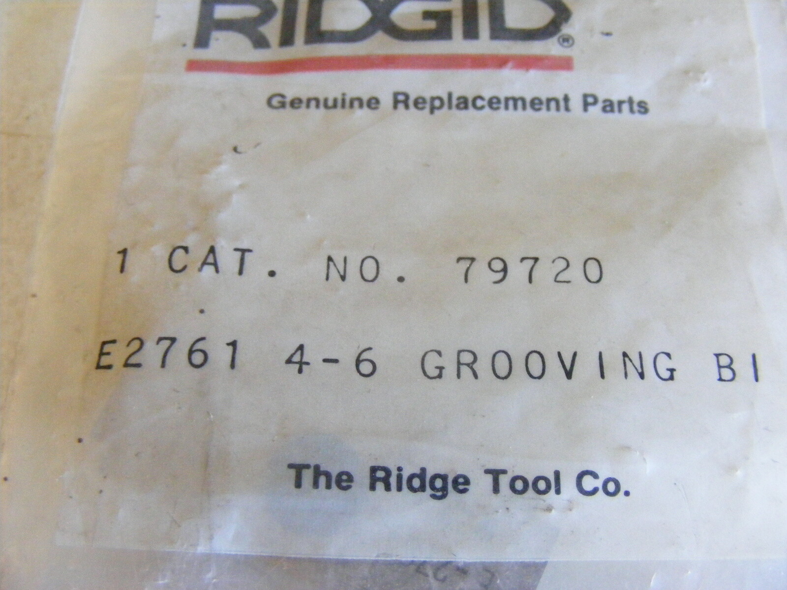 Ridgid 79720 E2761 4-6 Grooving Bit NOS