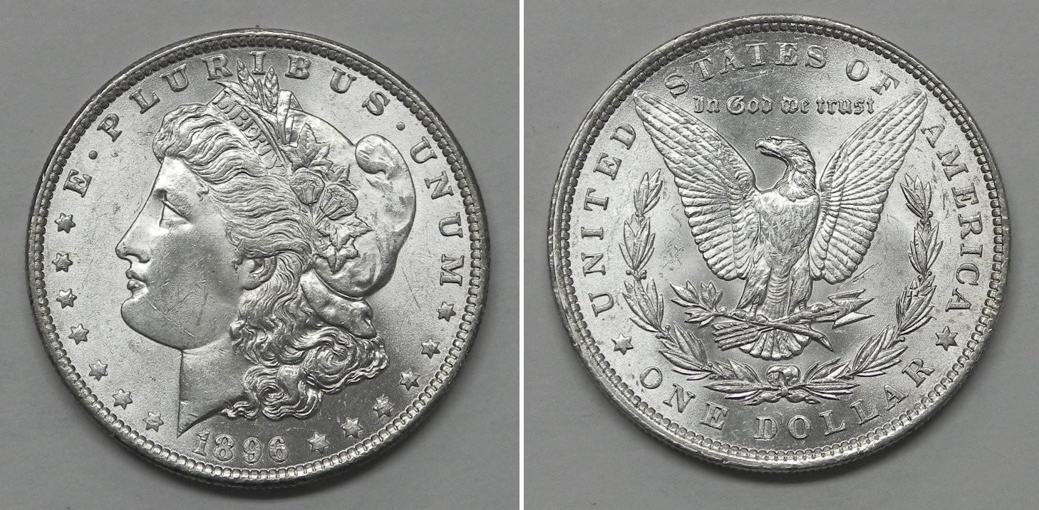 X7589  1896 Morgan Dollar, Choice BU