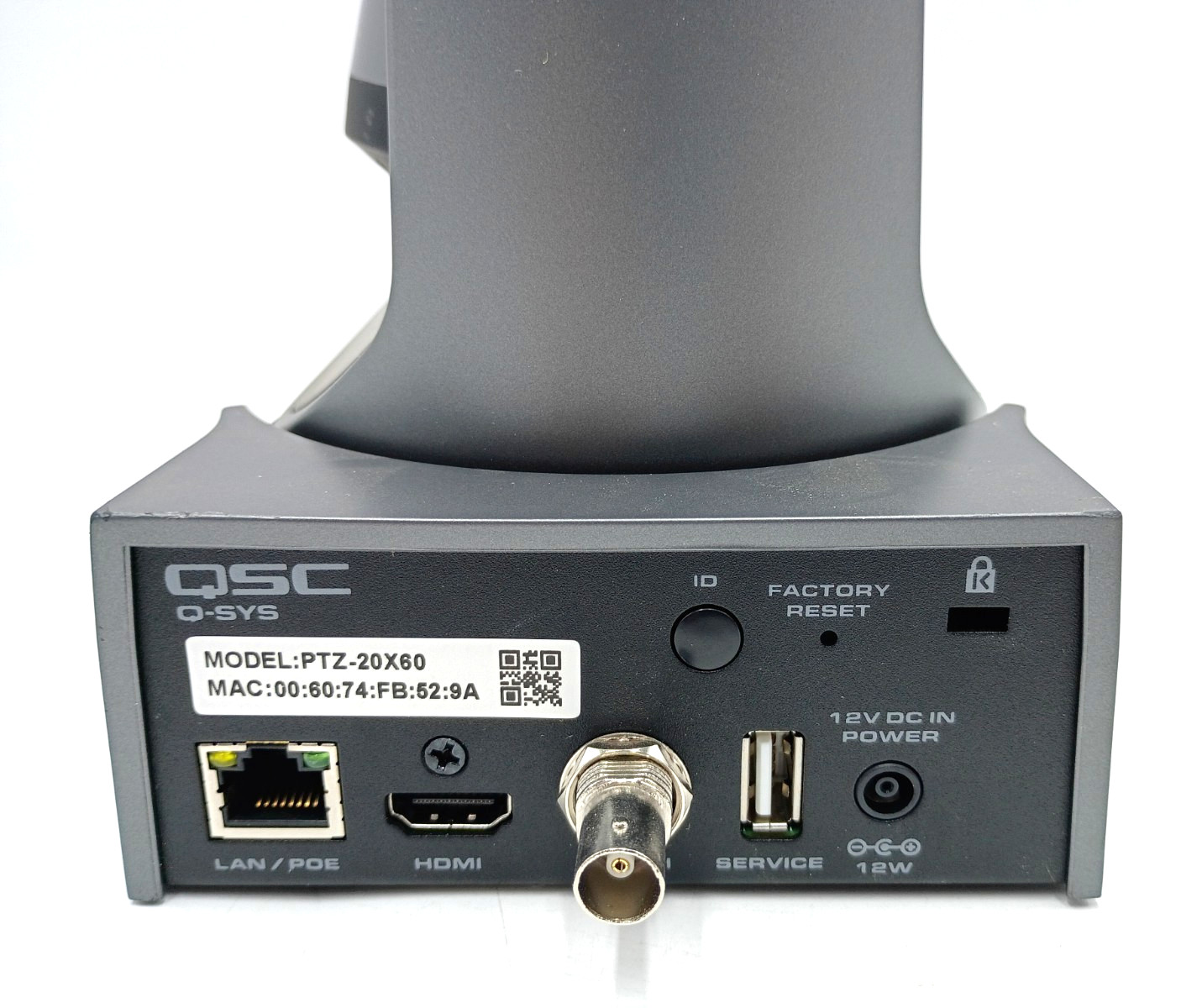 QSC PTZ-20x60 Conference Camera For Q-SYS Platform NO POWER CABLE