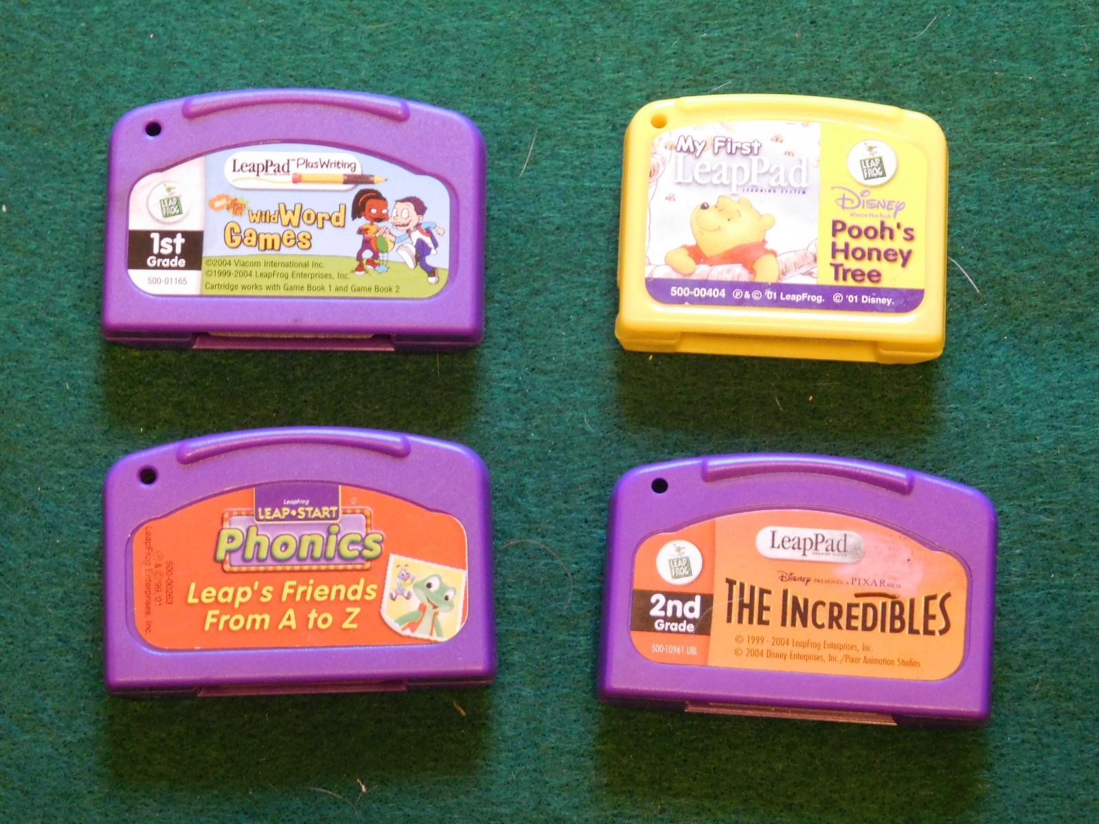 Lot of Working LeapPad Games Cartridges Disney The Incredibles, Pooh's Honey Tre