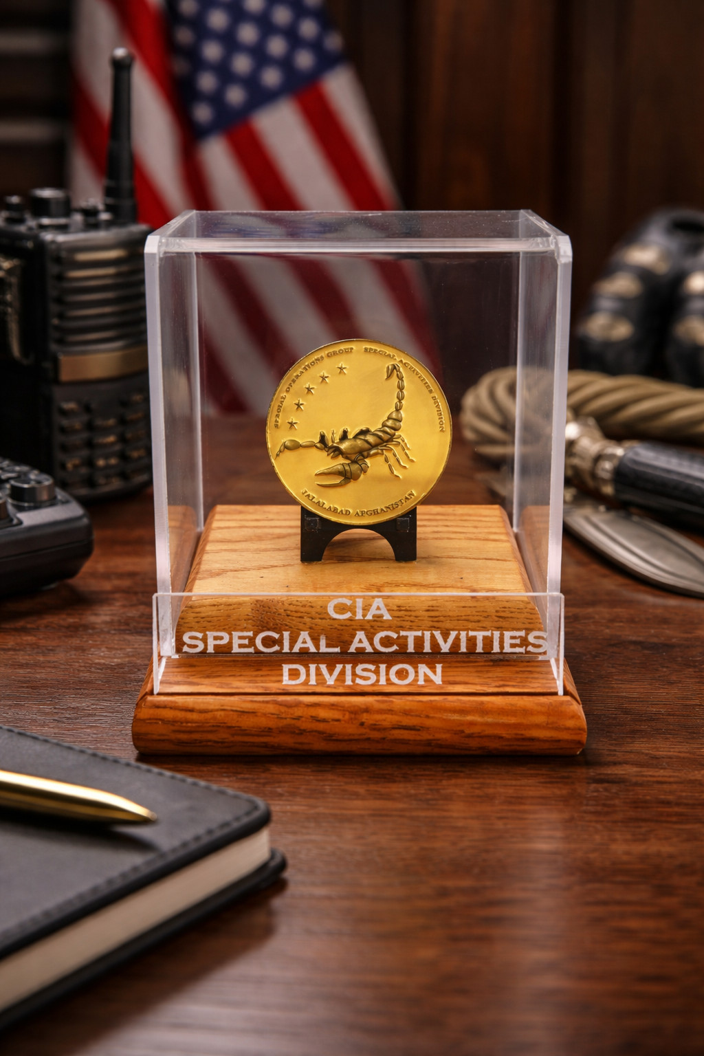 CIA Special Activities Division Challenge Coin Display with Coin Included 42