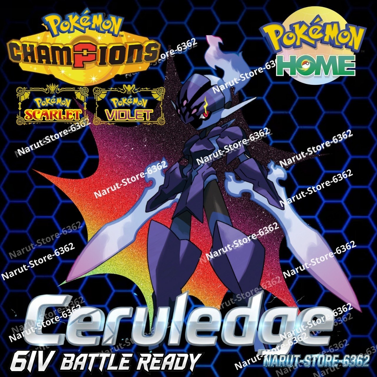CERULEDGE 🔥6IV SHINY POKEMON HOME🔥Pokemon CHAMPIONS