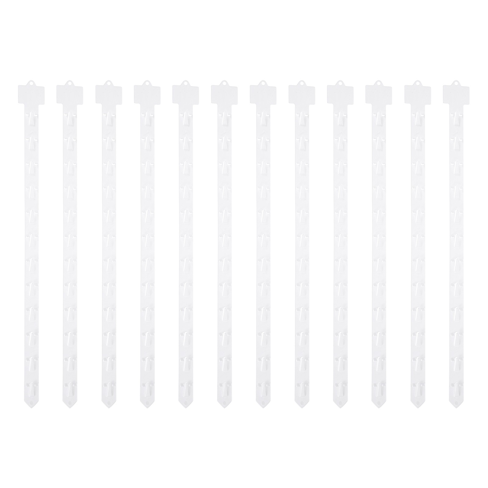 12Pcs Hanging Merchandise Strips, 24.61" Display Rack Stand, White