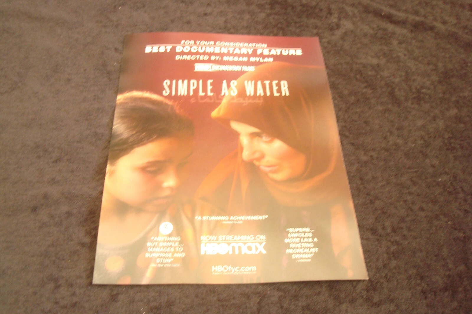 SIMPLE AS WATER 2022 Oscar ad for Best Documentary Feature with Syrian family