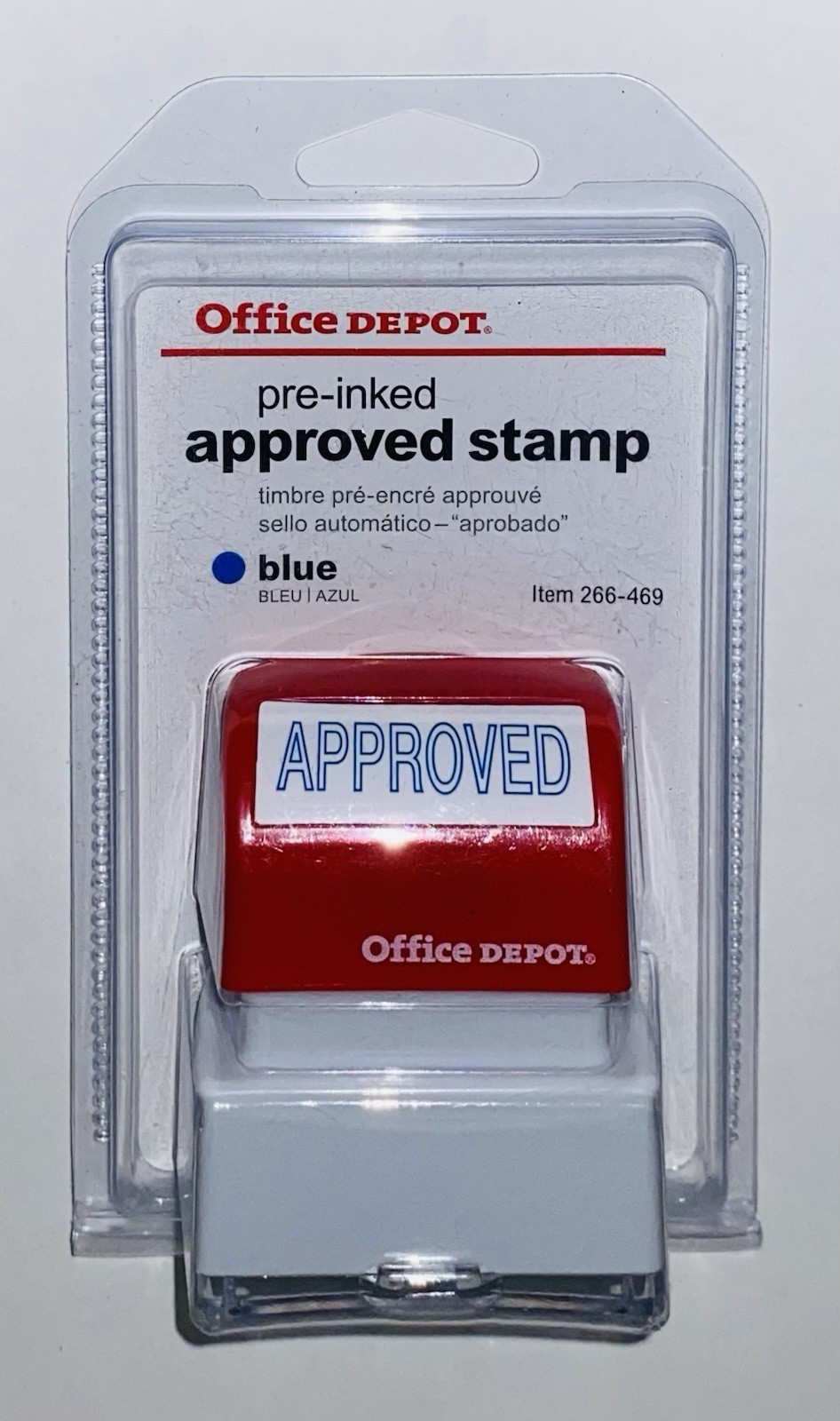 APPROVED Stamp Office Rubber Stamper Self-Inking Blue Ink Business NIP Sealed