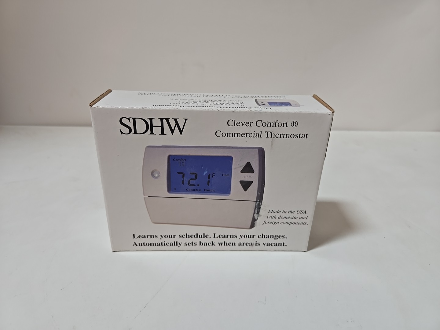 SDHW, SDHW1001 Clever Comfort Commercial Thermostat Heat Pump HVAC Wired 24VAC