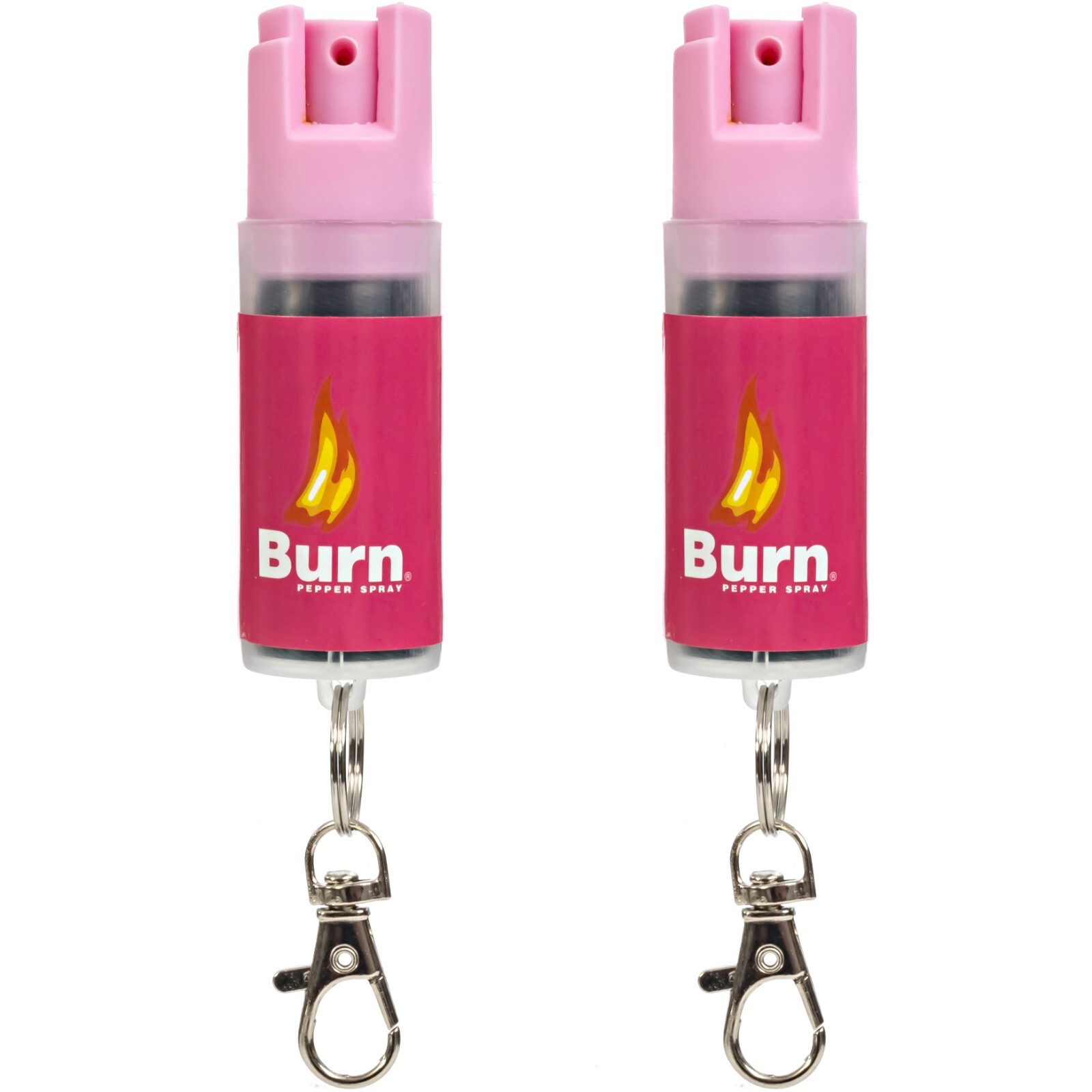 2 Pack Burn Pepper Spray 1/2oz Self Defense Keychain Police Strength Pink