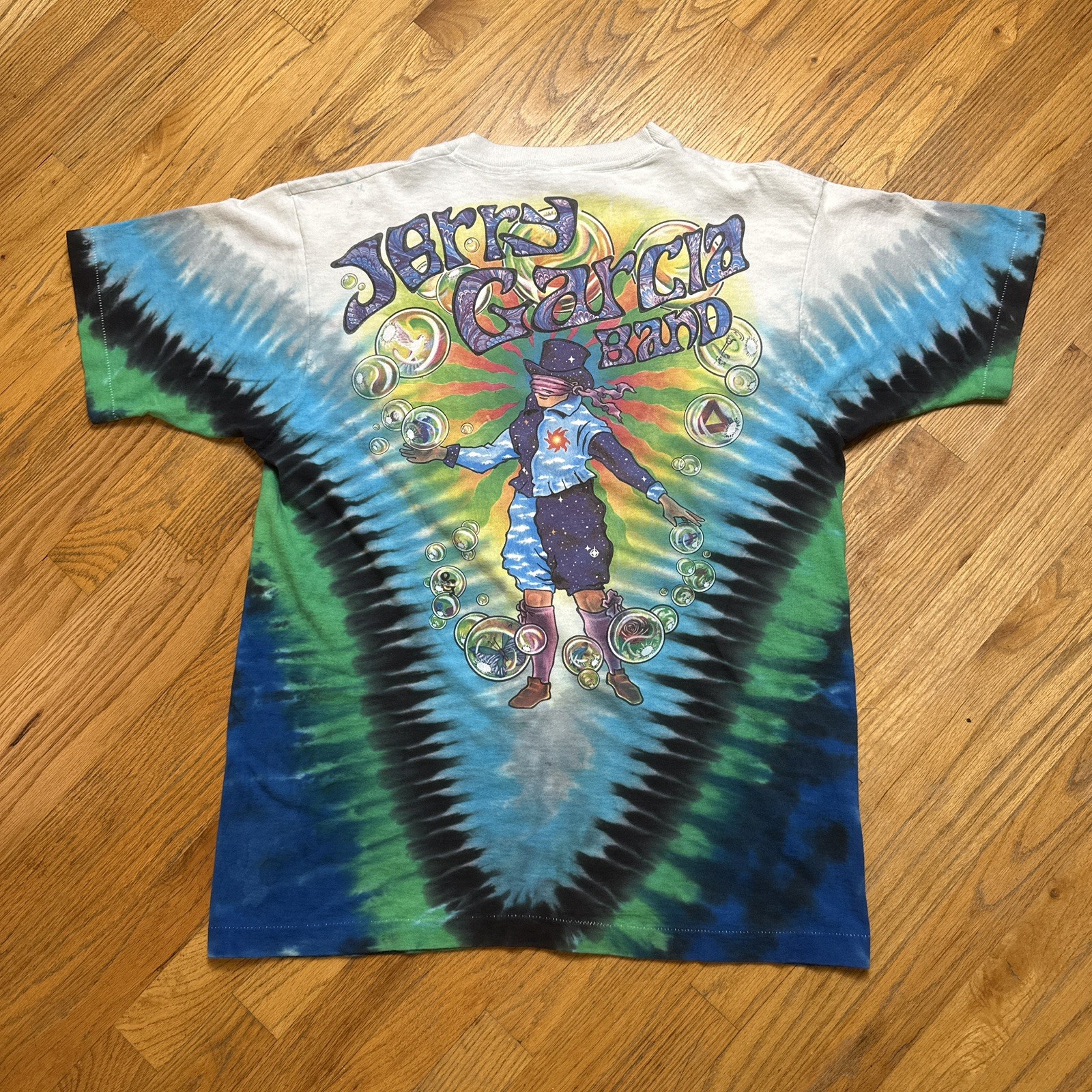 Vintage Tie Dye Jerry Garcia Band Magician Grateful Dead Tee XL 1991 22x29 JGB