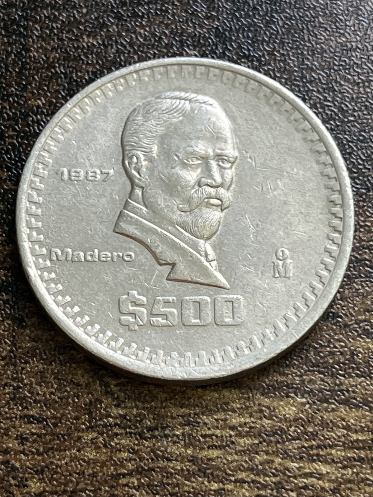 1987 Mexico Mexican 500 Pesos AU Almost Uncirculated Rare Actual Coin TC6967*