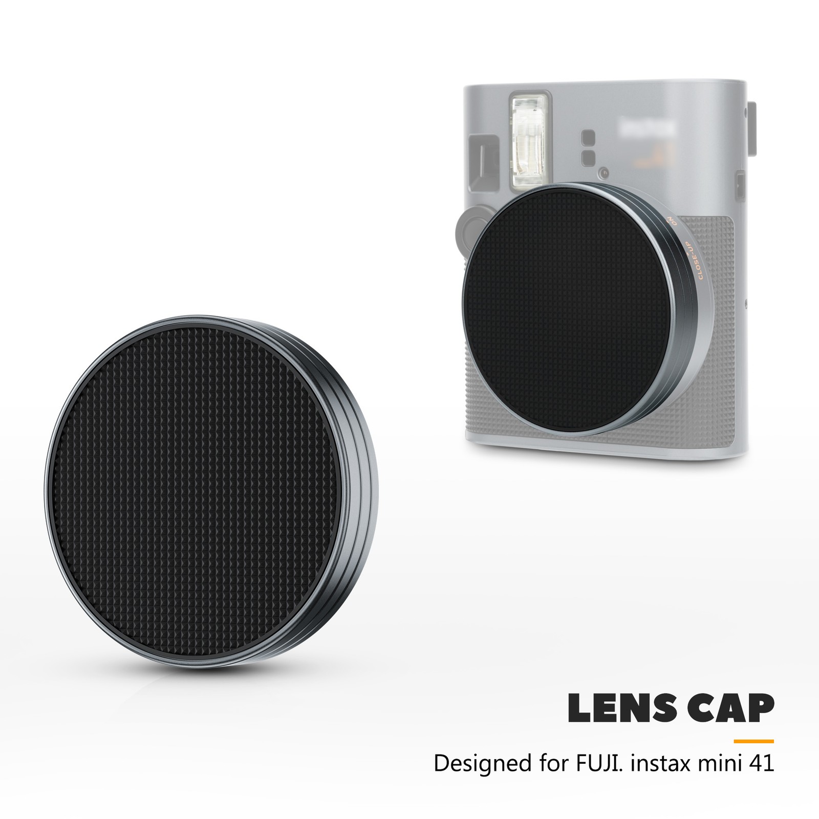 JJC Metal Lens Cap Cover Silicone Textured Surface for Fujifilm Instax Mini 41