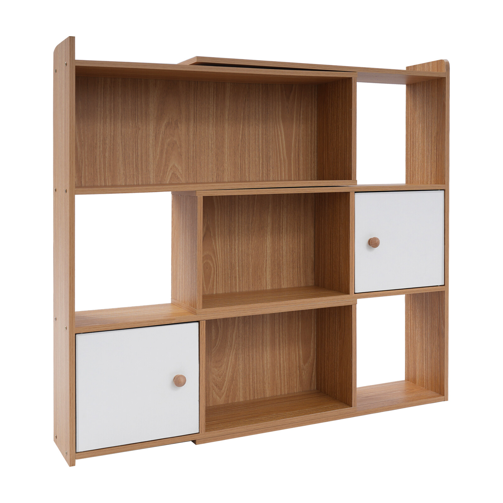 3-tier Bookshelf Stretchable Bookcase Modern Log Color Bookshelf For Home Office