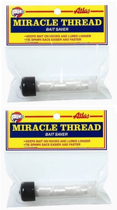 Atlas Miracle Thread with Dispenser - TWO Packs - Clear Bait Wrap Thread #66830