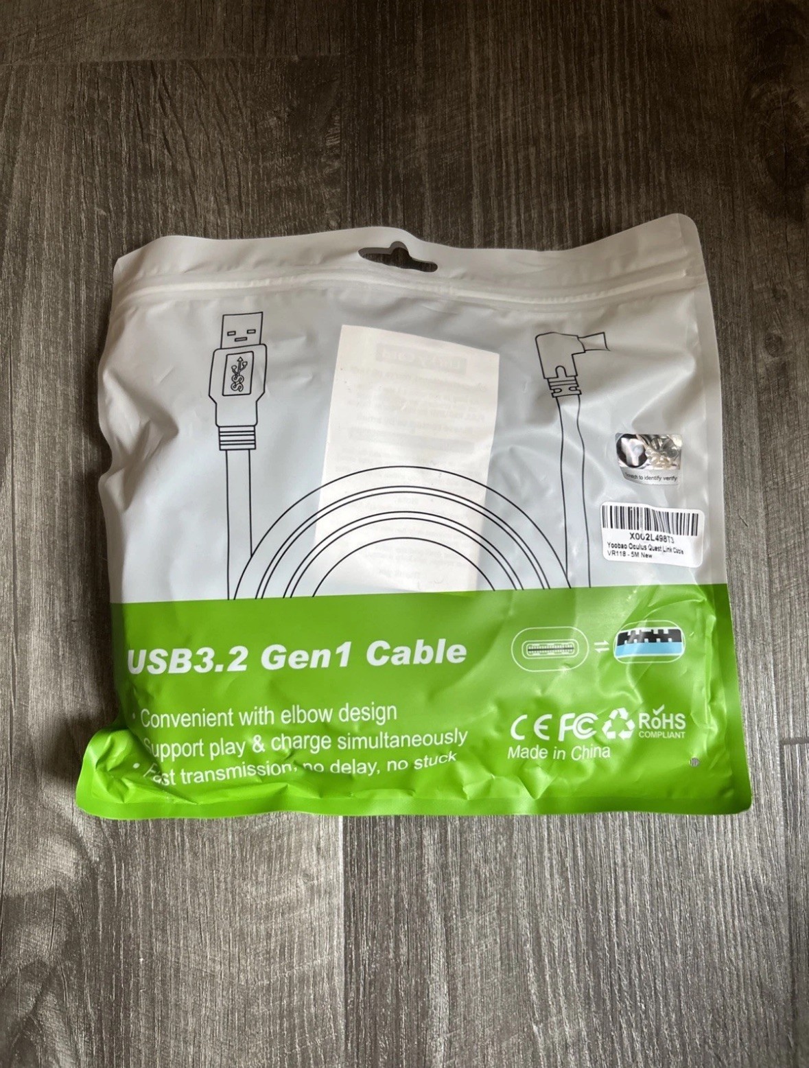 Orzero  USB 3.2 Gen1 Cable 16ft Link Cable For Oculus Quest 2 / 1 Type-C to U...