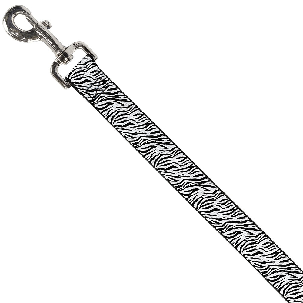 Dog Leash Zebra 2 White NARROW 0.5"