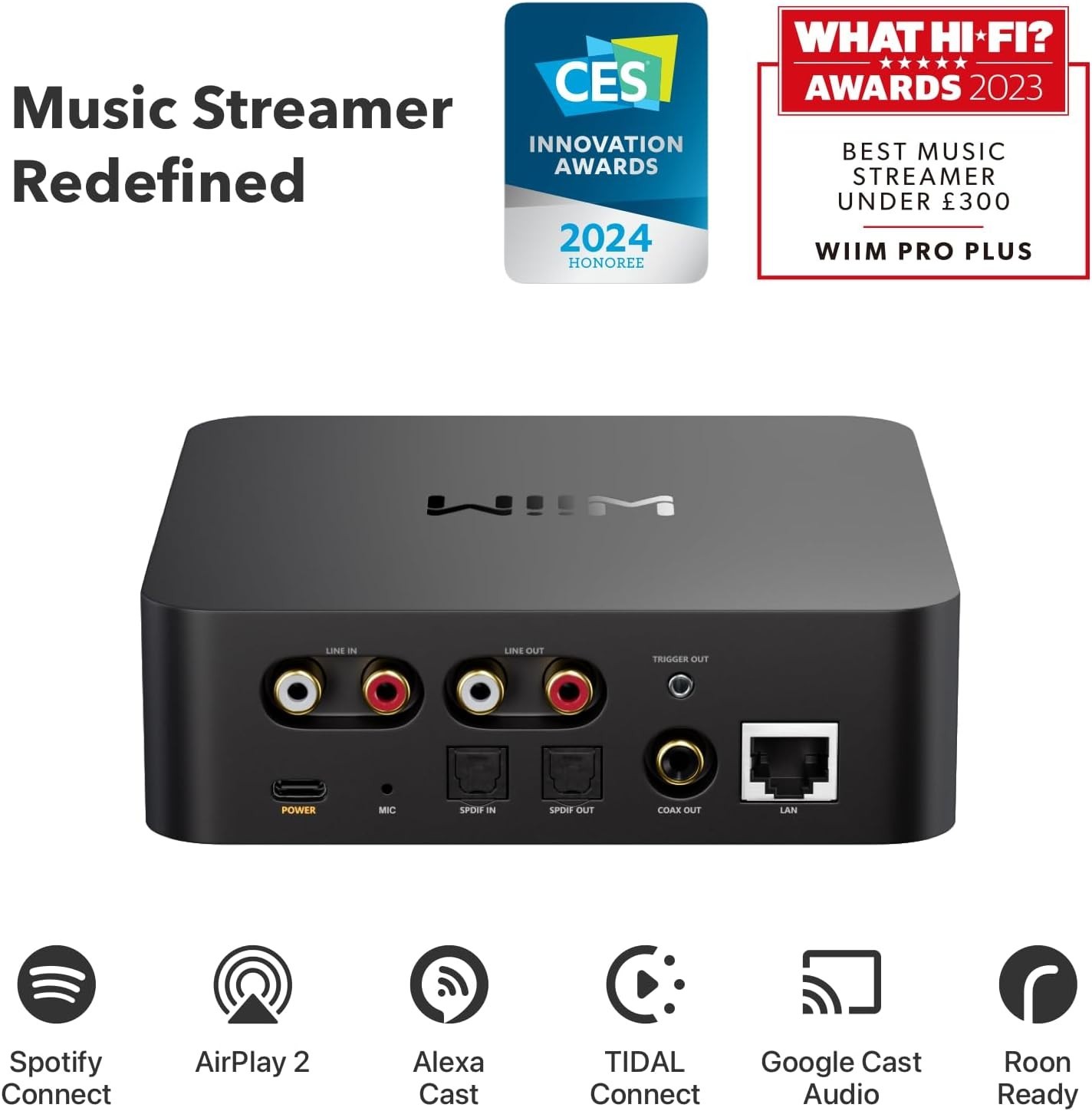 WiiM Pro Plus AirPlay 2 Receiver, Google Cast Audio, Multiroom Streamer