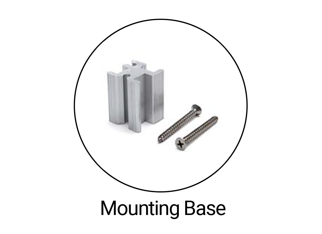 FHC 1-5/16" Square 24" Partition Post with Top Cap & Mounting Base - Satin