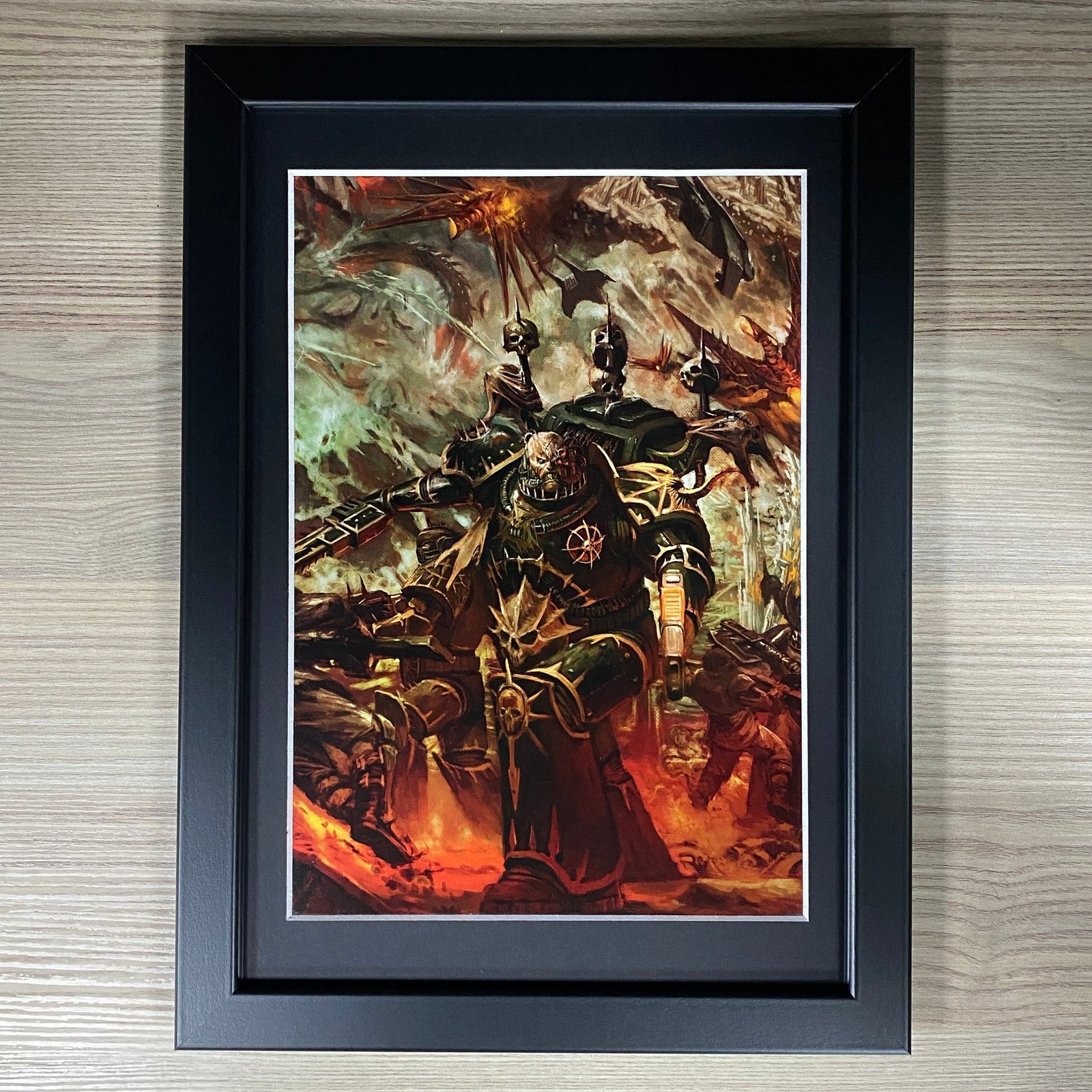 BLACK LEGION FRAMED ART CHAOS SPACE MARINES SONS OF HORUS WARHAMMER 40K 40,000