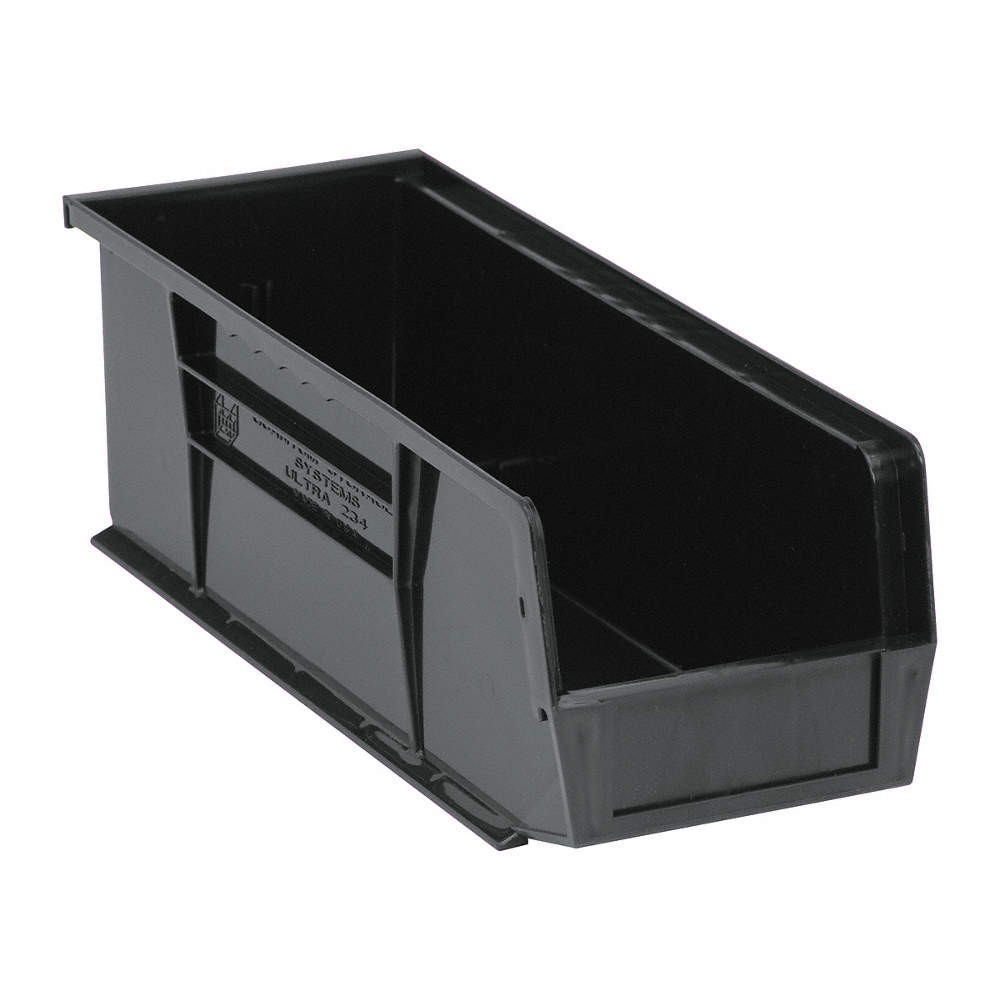 QUANTUM STORAGE SYSTEMS QUS234BR Hang and Stack Bin,Black,PP,5 in 1NTV7