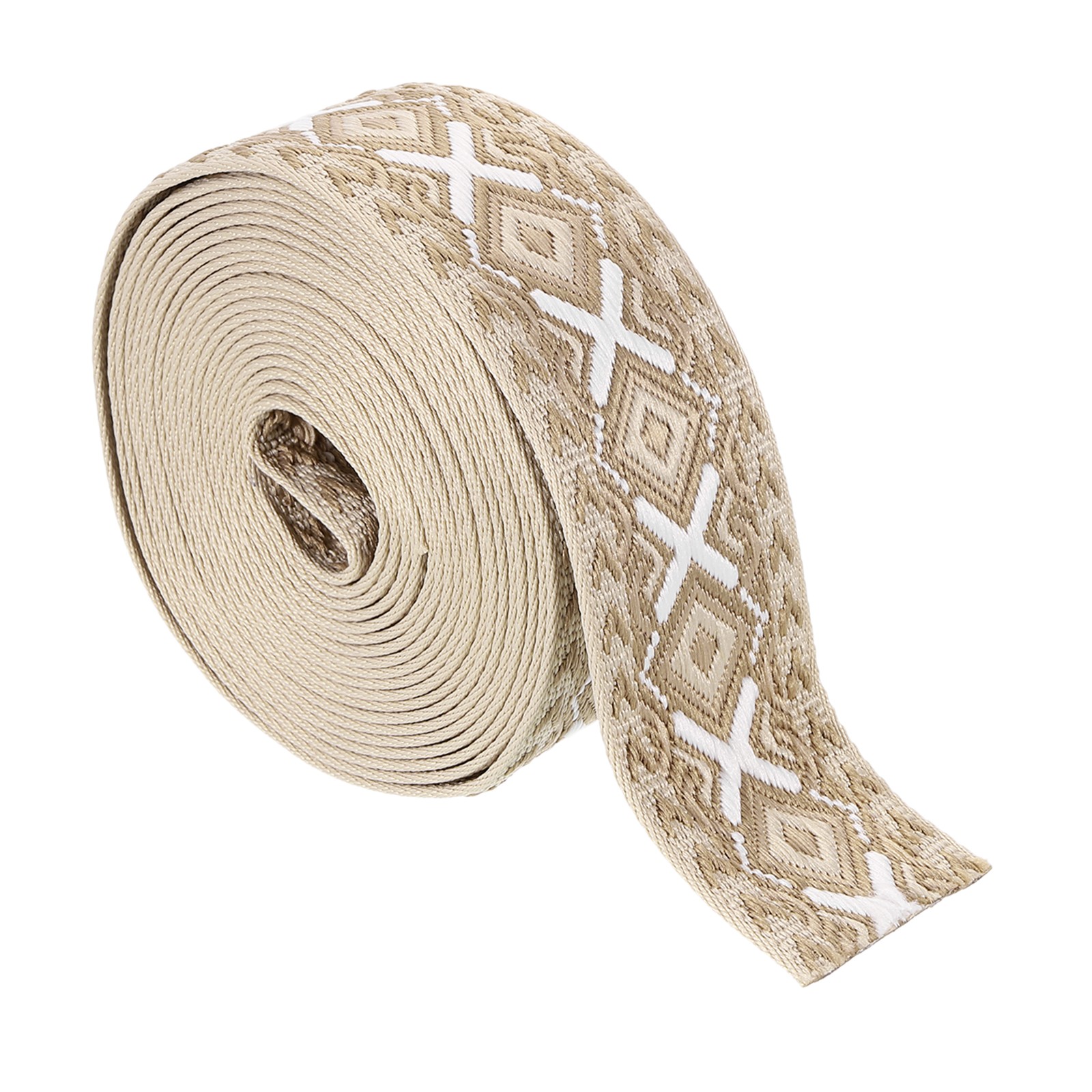 5Yards Cotton Webbing Strap 50mm Jacquard Webbing Purse Strap, Cream-White