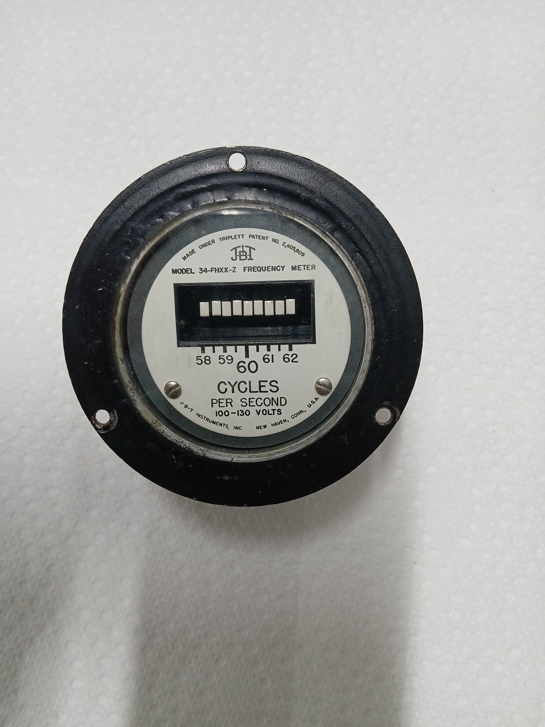 JBT Cycles Per Second 100 - 130 Volts Used Unknown Condition